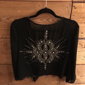 Beaded half length kimono